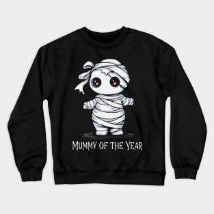 Halloween T-Shirt, Mummy of the Year Shirt, Mom's Spooky Tee, Fun Mummy Design, Women's Top, Family Halloween Apparel Crewneck Sweatshirt